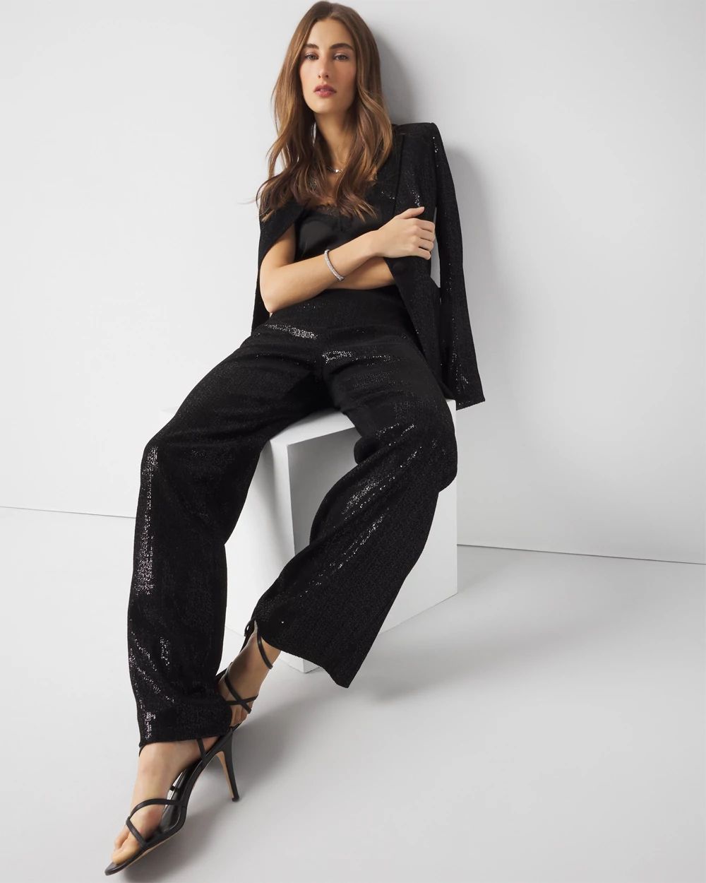 Wide Leg Sequin Pants | White House Black Market